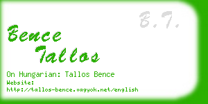 bence tallos business card